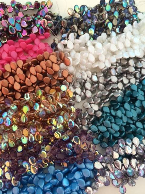 New Czech glass beads: Pips, Triangles, and QuadraTiles