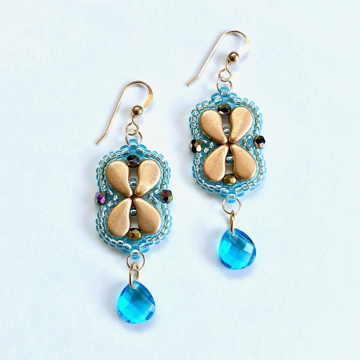 Arabesque Earrings Kit - Aqua Gold
