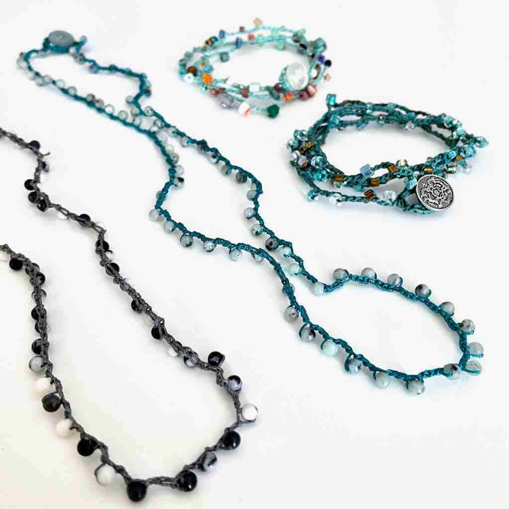 How to Crochet a necklace with beads Class Island Cove Beads