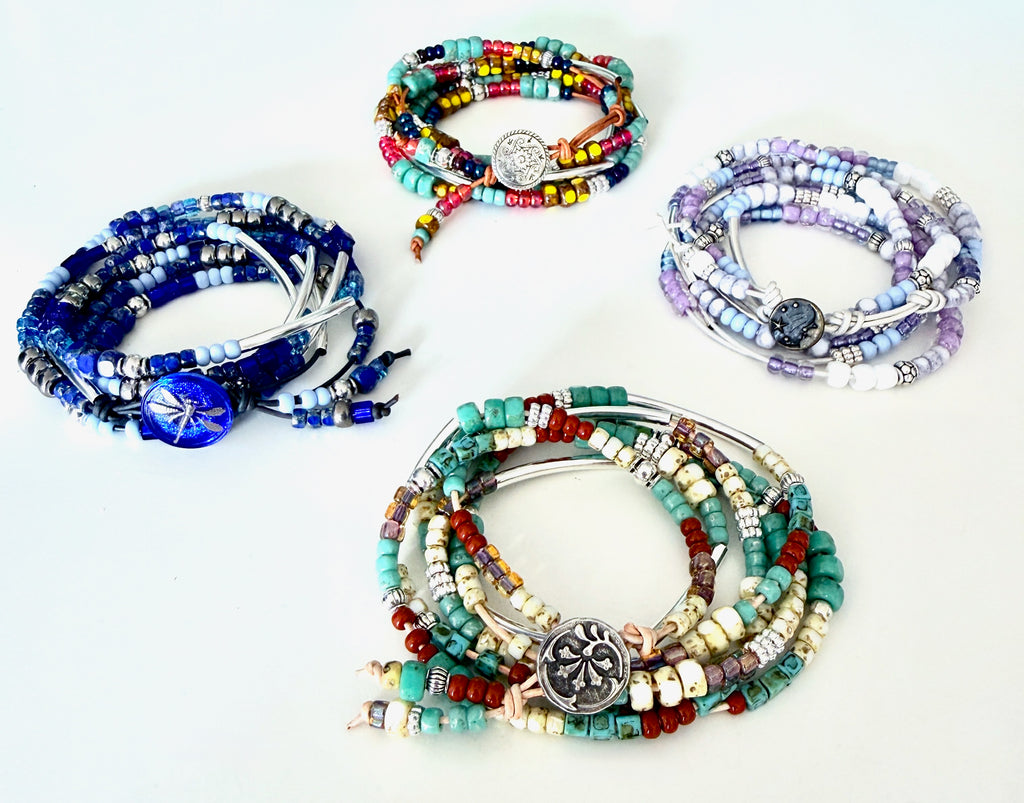 Boho Leather Wrap Bracelet or Necklace Class