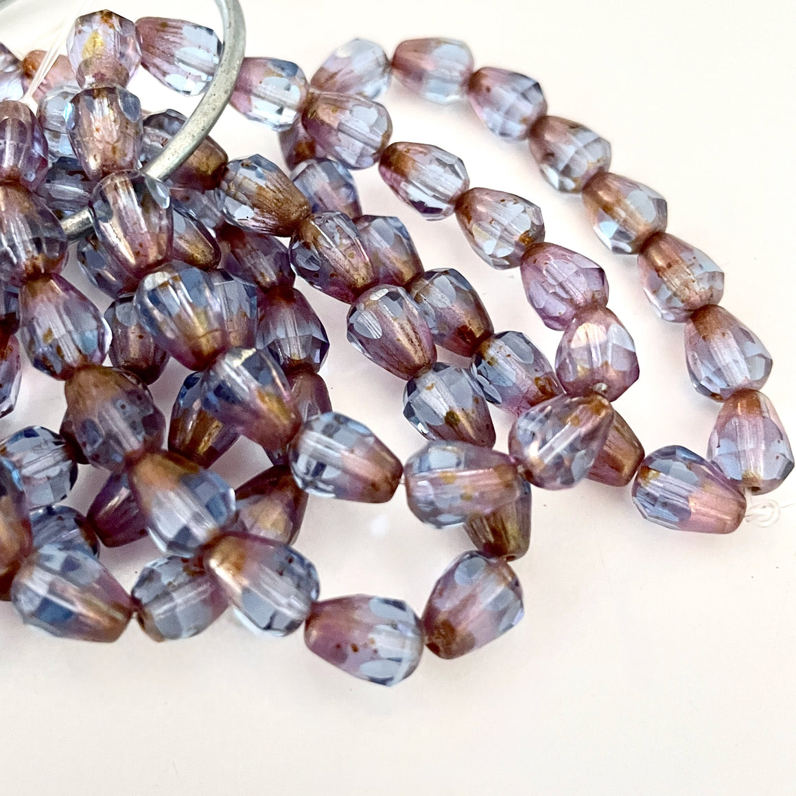Faceted Drop Beads Tanzanite Bronze Wash