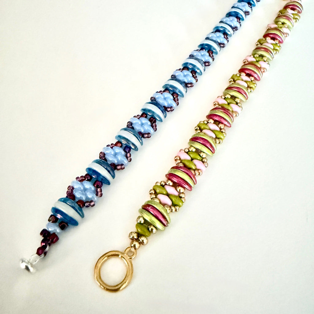 2 holed colorful stitched bracelet