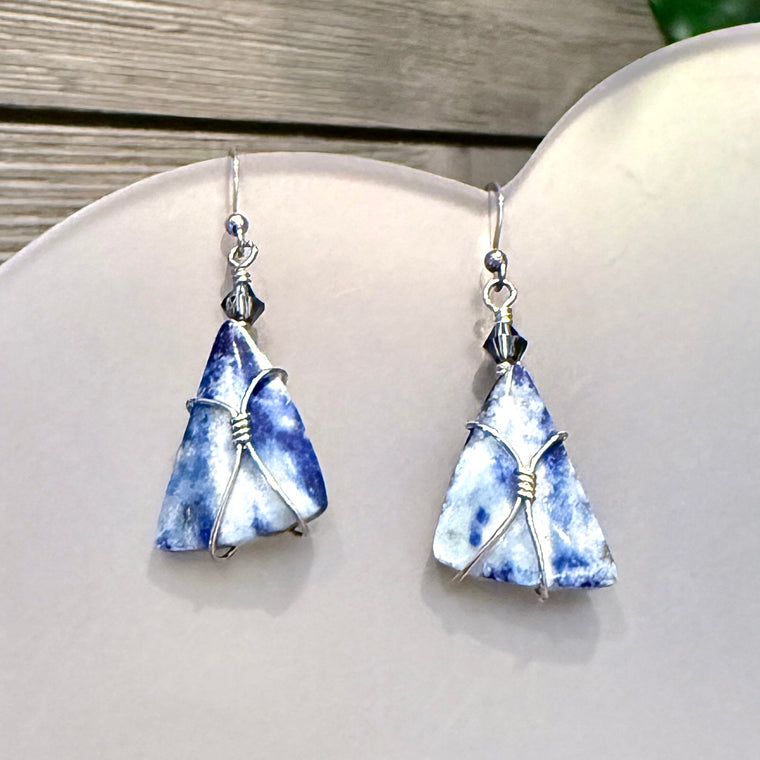 Wire Wrapped Cabochon Earrings