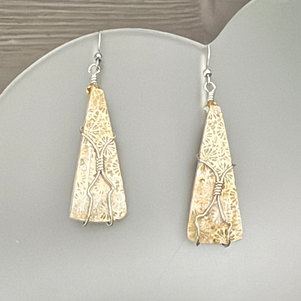 Wire Wrapped Cabochon Earrings