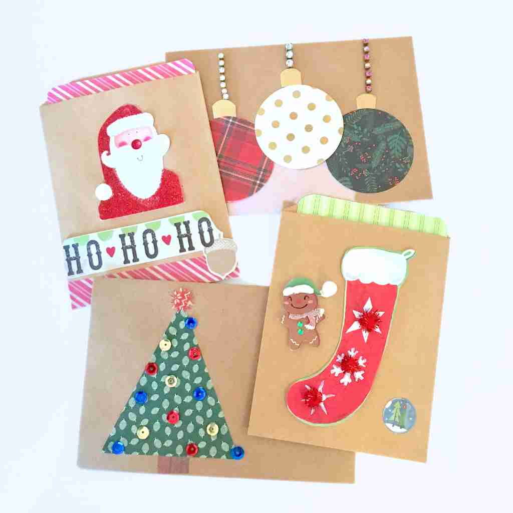 Handmade christmas cards using papercraft