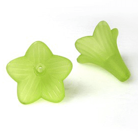 apple green lucite tiger lily beads