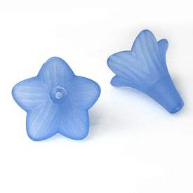 blue lucite tiger lily beads