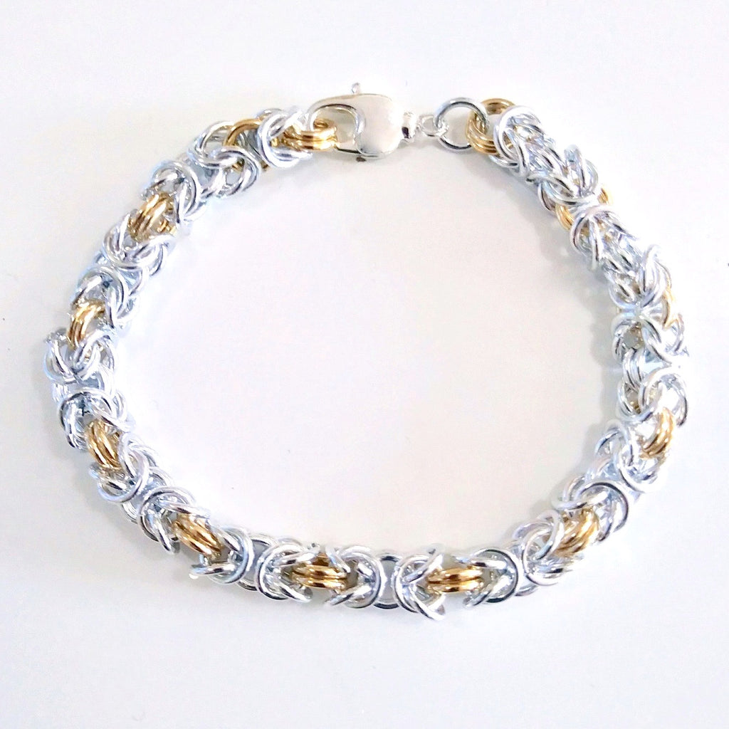 Two-Tone Byzantine Chain Maille Bracelet Kit
