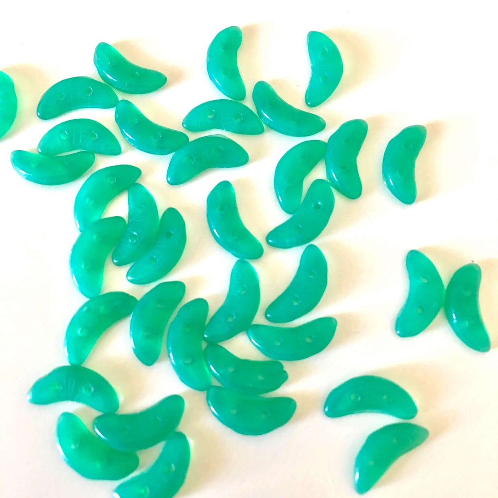 Crescent beads - Atlantis Green