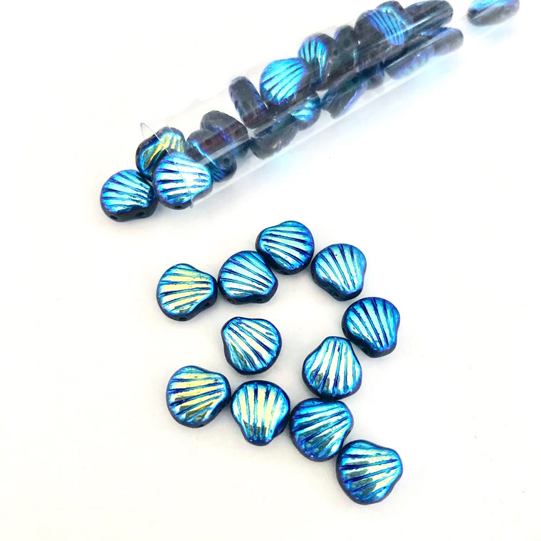 Shelly Shell Beads - Jet Black AB