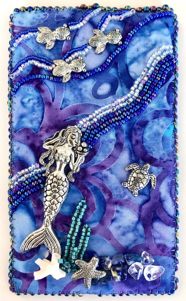 Freeform Bead Embroidered Mermaid Scene Kit