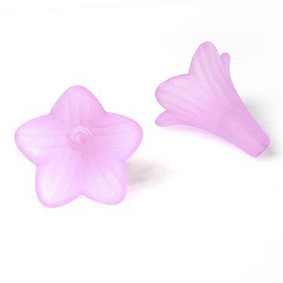 orchid pink lucite tiger lily beads
