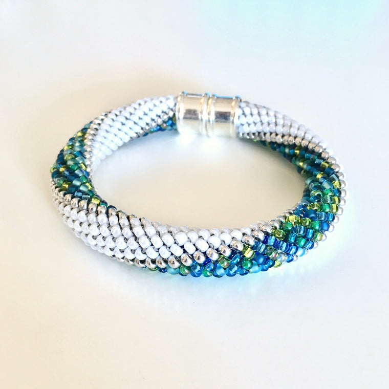 Peyote with a twist bracelet Island Cove Beads & Gallery