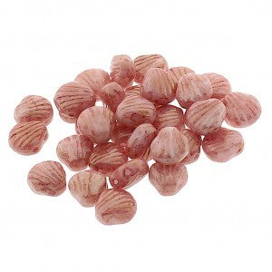 Shelly Shell Beads - White Terracotta Red