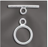 sterling silver textured toggle clasp