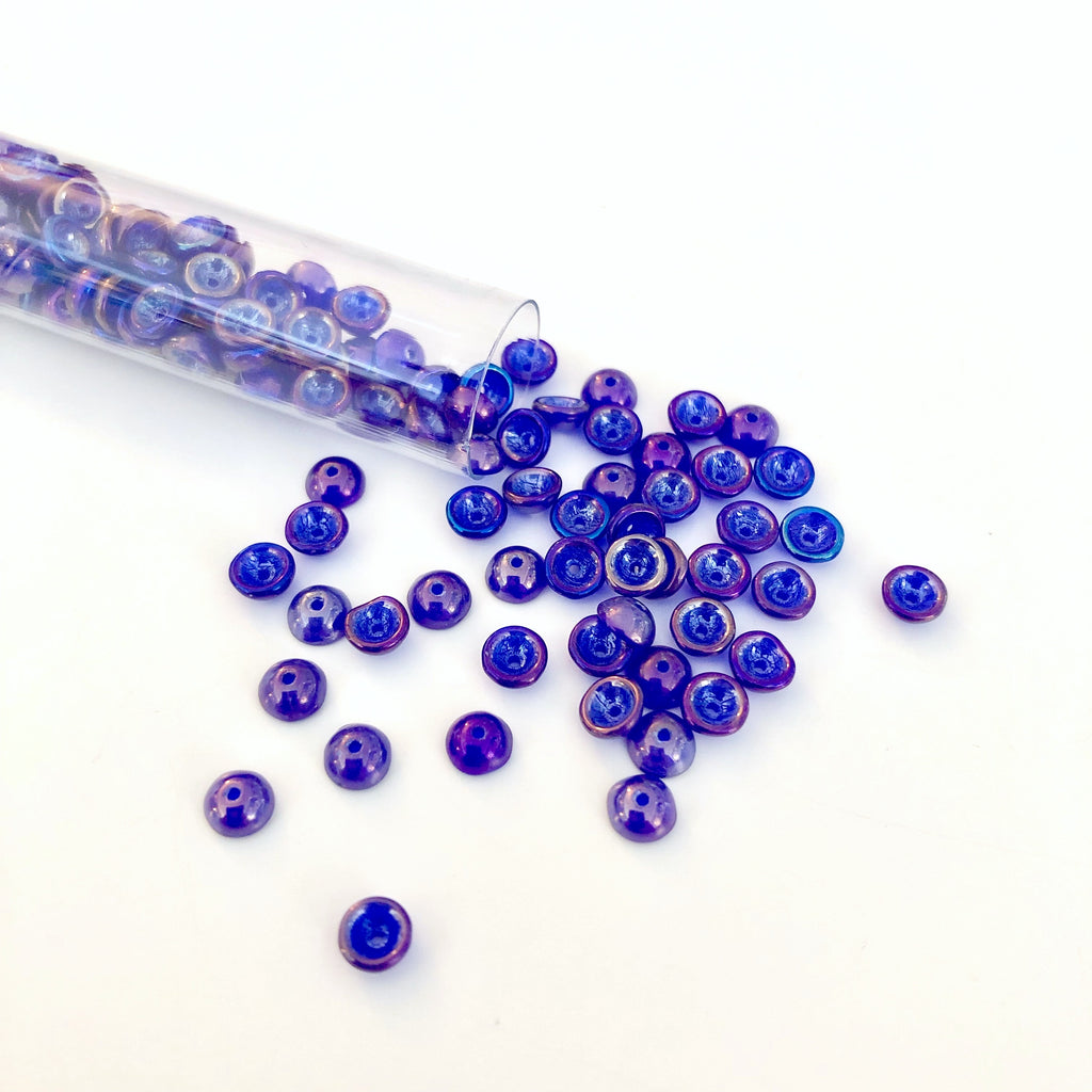 teacup beads - luster iris cobalt