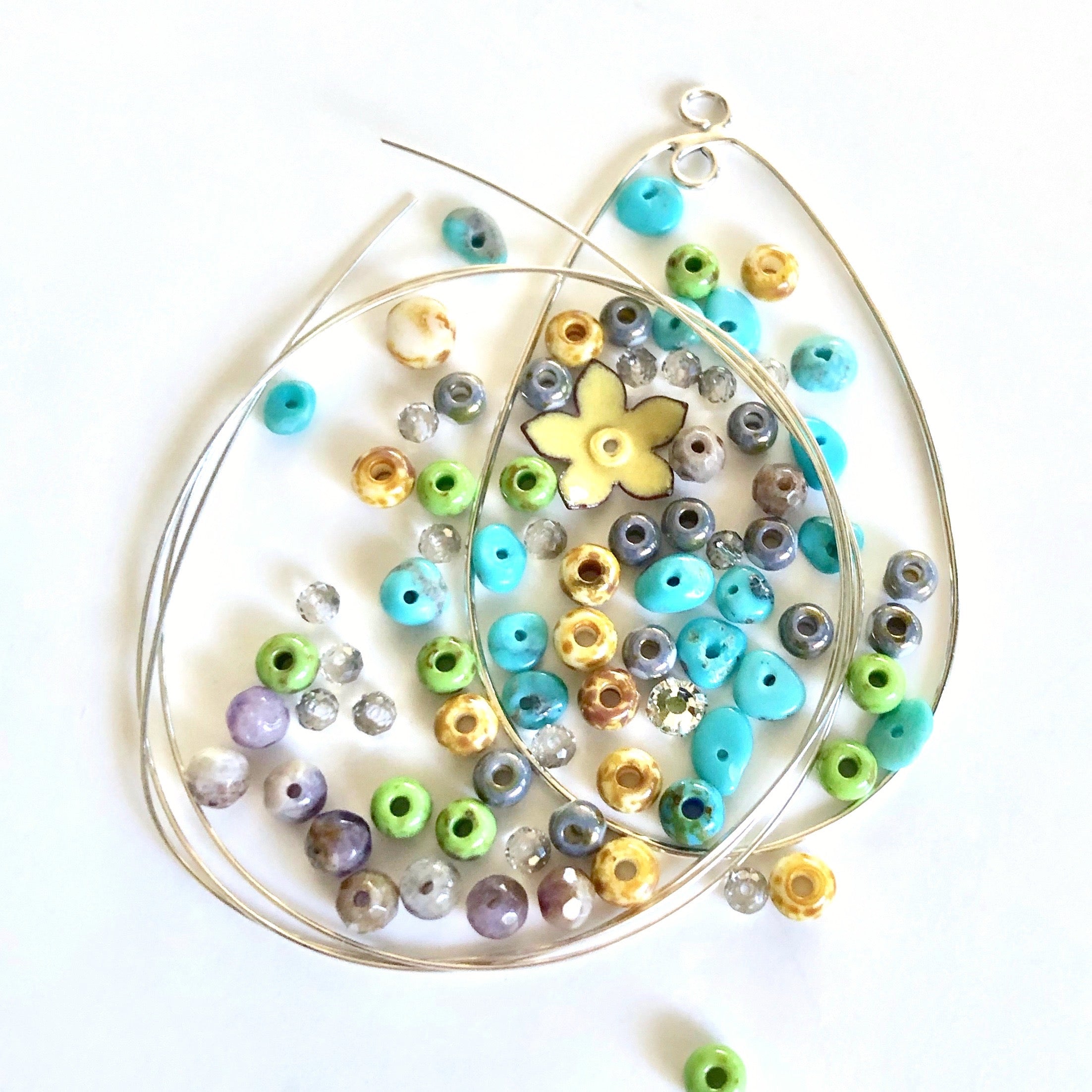 Teardrop Flower Wire Wrap Pendant Kit colors Island Cove