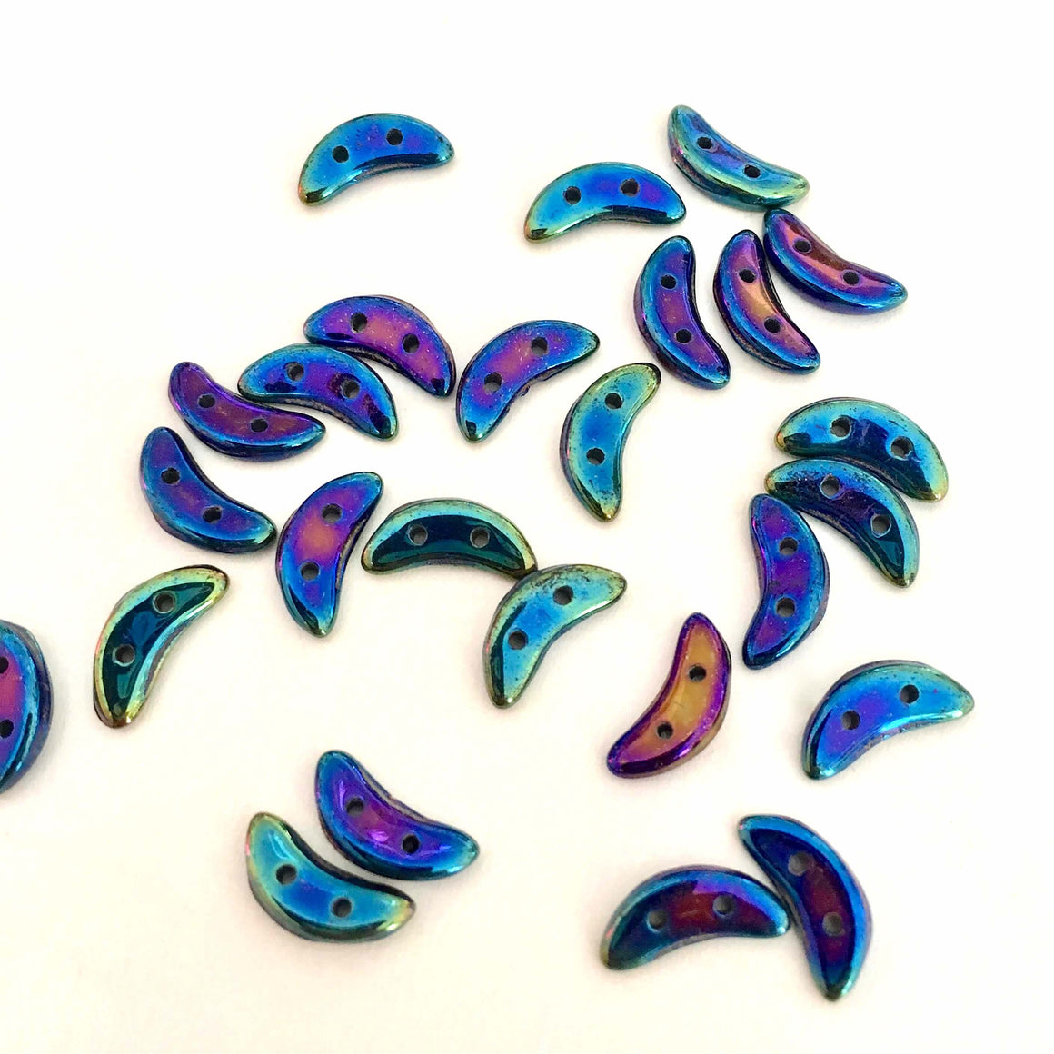 Crescent beads - Blue Iris
