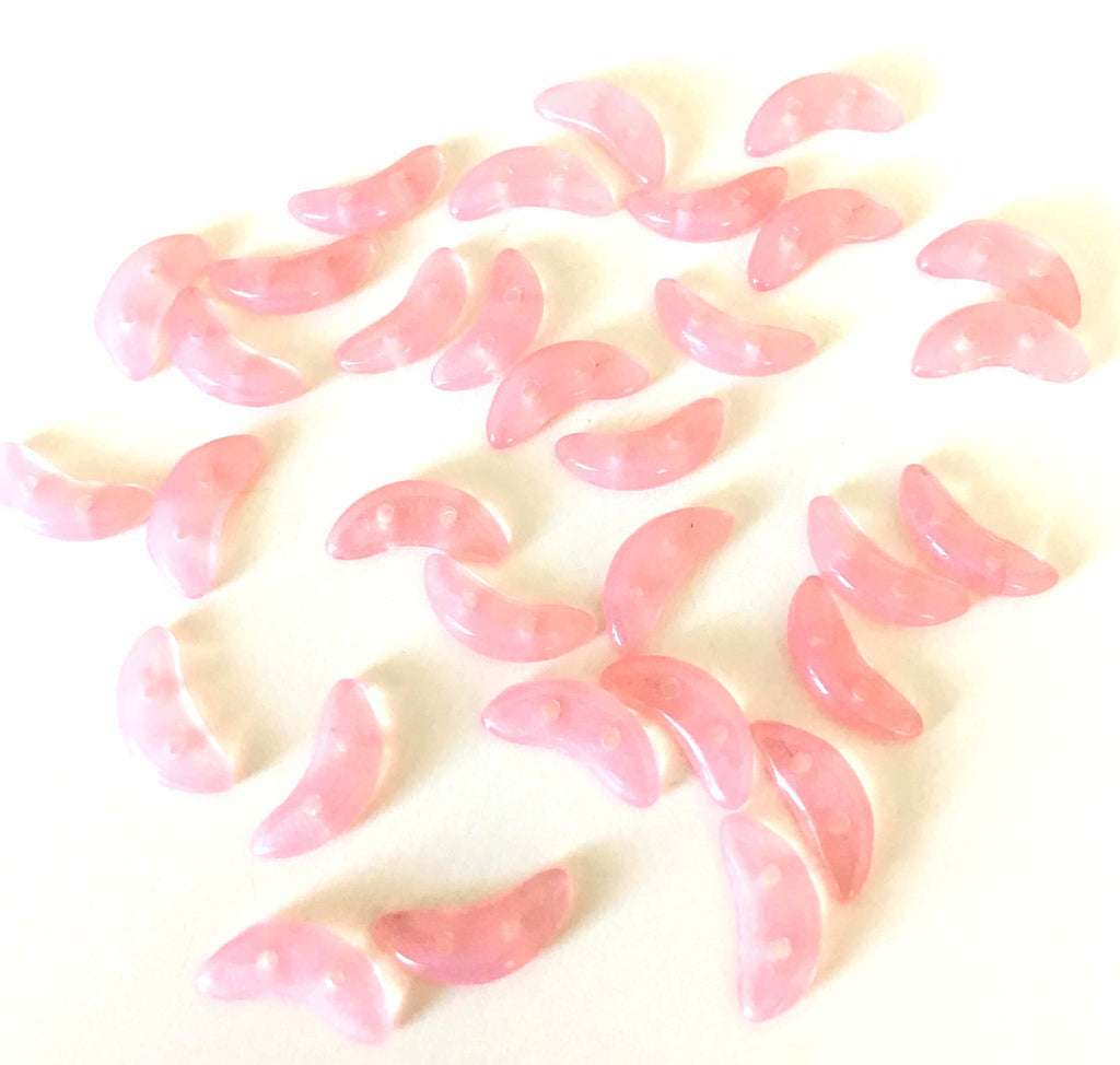 Crescent beads - Milky Pink