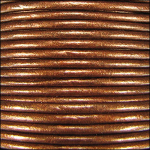 Leather Cord - 1.5mm - dark copper metallic - Island Cove Beads & Gallery