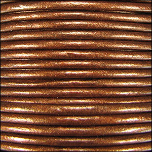 Leather Cord - 1.5mm - dark copper metallic