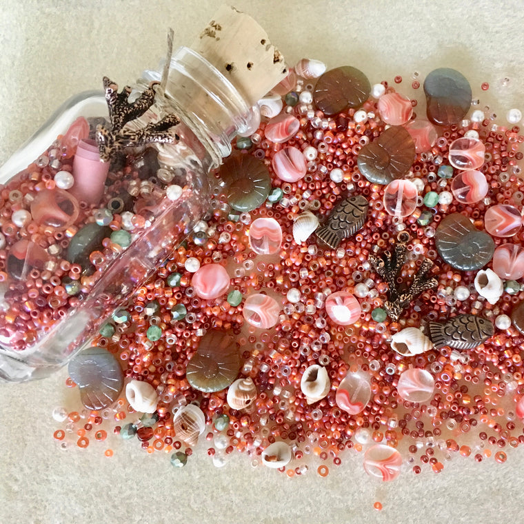 Coral Sunset Castaway Bead Mix