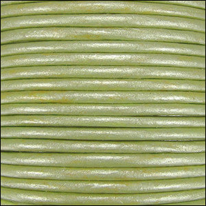 Leather Cord - 1.5mm - light fern green metallic - Island Cove