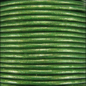 leather cord 1.5mm olive green metallic