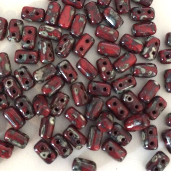 Rulla beads - Opaque Red Picasso