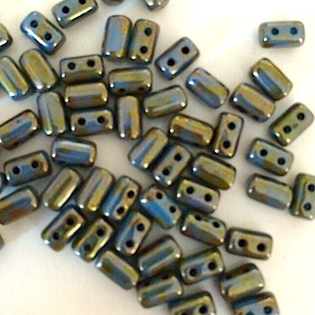 Rulla beads - Blue Turquoise Bronze Picasso