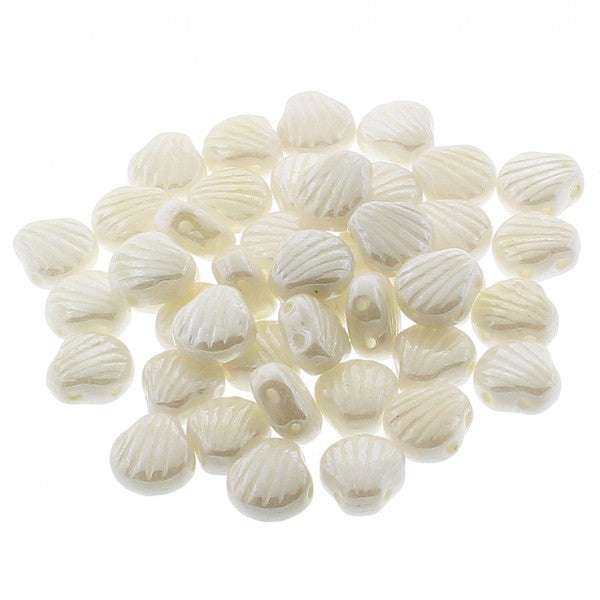 Shelly Shell Beads - Chalk White Shimmer