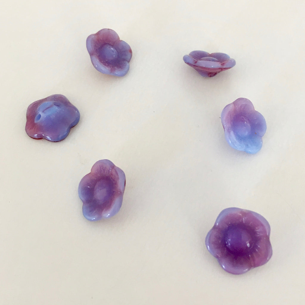 Flower button beads - Baby Blue Fuchsia